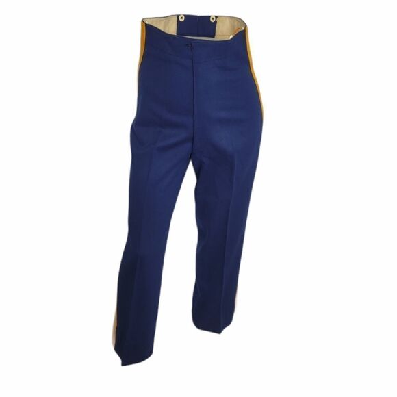 VINTAGE 60s wool pants side‎ stripe ultra high waist marching band uniform 30x29